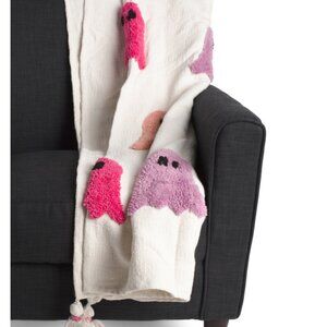 Rachel Zoe Multi-Color Boo Tufted Ghost Blanket TikTok Viral Throw Halloween NWT